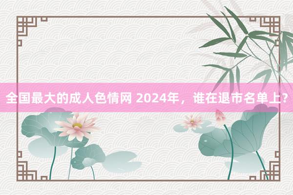 全国最大的成人色情网 2024年，谁在退市名单上？