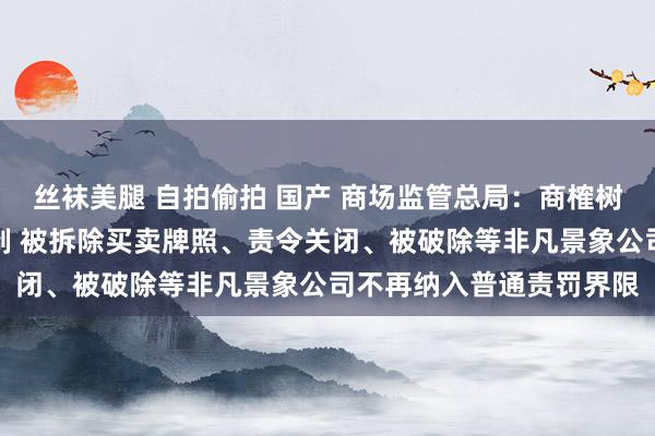 丝袜美腿 自拍偷拍 国产 商场监管总局：商榷树立狡计主体另册责罚轨制 被拆除买卖牌照、责令关闭、被破除等非凡景象公司不再纳入普通责罚界限