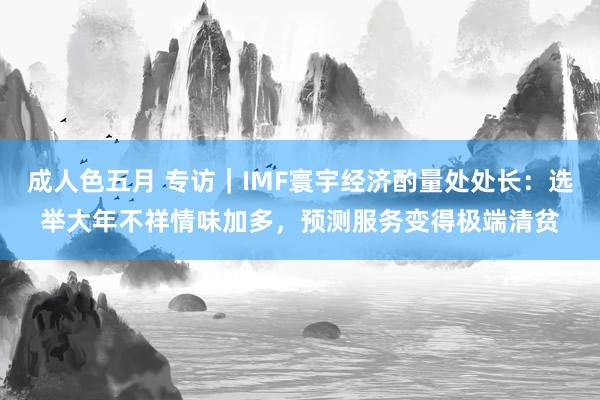 成人色五月 专访｜IMF寰宇经济酌量处处长：选举大年不祥情味加多，预测服务变得极端清贫