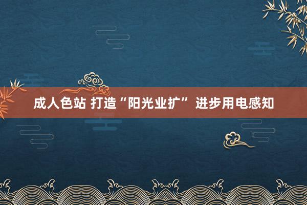 成人色站 打造“阳光业扩” 进步用电感知