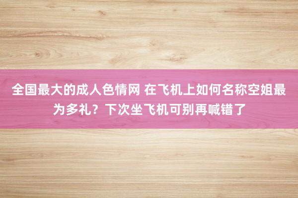 全国最大的成人色情网 在飞机上如何名称空姐最为多礼？下次坐飞机可别再喊错了