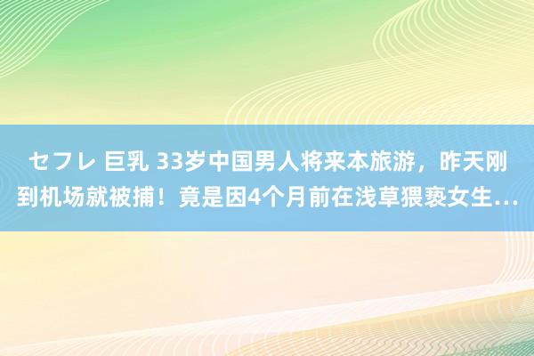 セフレ 巨乳 33岁中国男人将来本旅游，昨天刚到机场就被捕！竟是因4个月前在浅草猥亵女生…