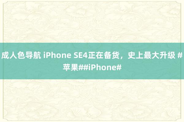 成人色导航 iPhone SE4正在备货，史上最大升级 #苹果##iPhone#