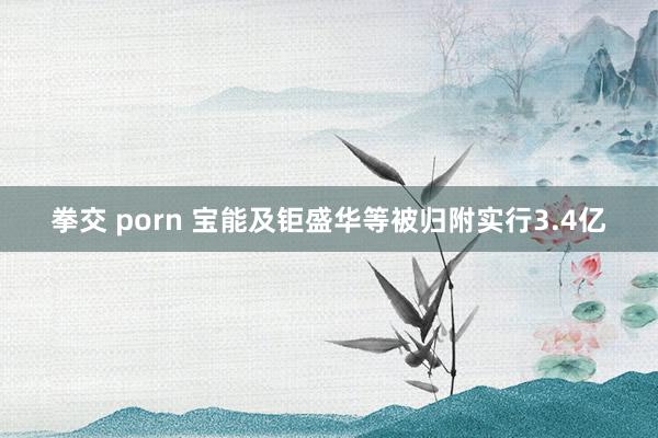 拳交 porn 宝能及钜盛华等被归附实行3.4亿