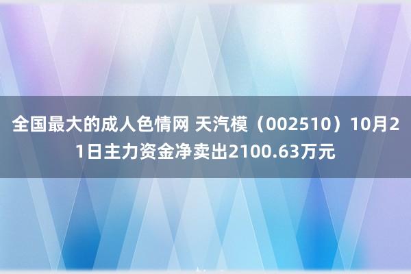 全国最大的成人色情网 天汽模（002510）10月21日主力资金净卖出2100.63万元