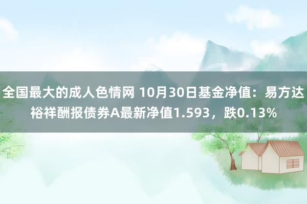 全国最大的成人色情网 10月30日基金净值：易方达裕祥酬报债券A最新净值1.593，跌0.13%