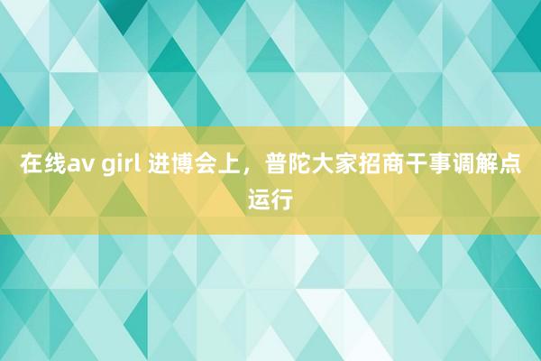 在线av girl 进博会上，普陀大家招商干事调解点运行