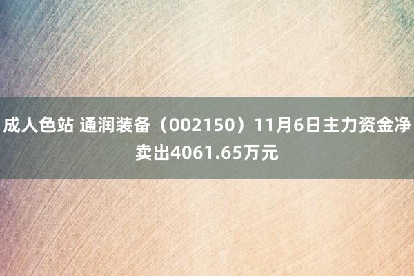 成人色站 通润装备（002150）11月6日主力资金净卖出4061.65万元