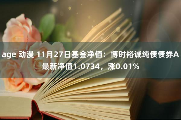 age 动漫 11月27日基金净值：博时裕诚纯债债券A最新净值1.0734，涨0.01%