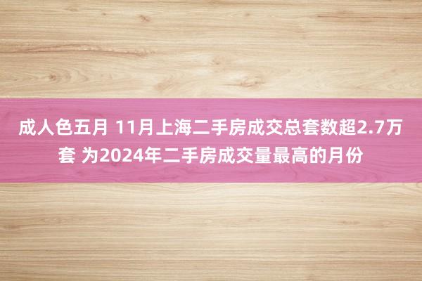 成人色五月 11月上海二手房成交总套数超2.7万套 为2024年二手房成交量最高的月份