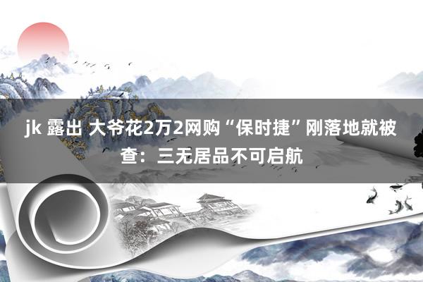 jk 露出 大爷花2万2网购“保时捷”刚落地就被查：三无居品不可启航