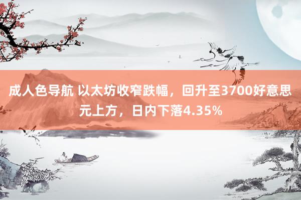 成人色导航 以太坊收窄跌幅，回升至3700好意思元上方，日内下落4.35%