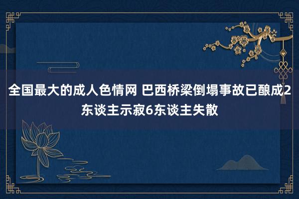 全国最大的成人色情网 巴西桥梁倒塌事故已酿成2东谈主示寂6东谈主失散