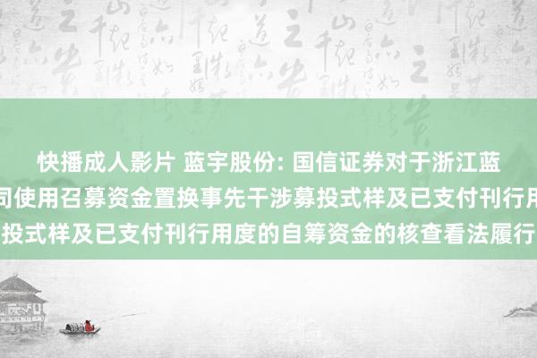 快播成人影片 蓝宇股份: 国信证券对于浙江蓝宇数码科技股份有限公司使用召募资金置换事先干涉募投式样及已支付刊行用度的自筹资金的核查看法履行摘录