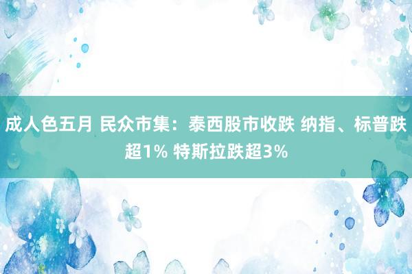 成人色五月 民众市集：泰西股市收跌 纳指、标普跌超1% 特斯拉跌超3%