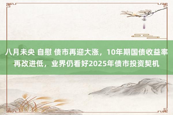 八月未央 自慰 债市再迎大涨，10年期国债收益率再改进低，业界仍看好2025年债市投资契机