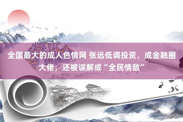 全国最大的成人色情网 张远低调投资，成金融圈大佬，还被误解成“全民情敌”