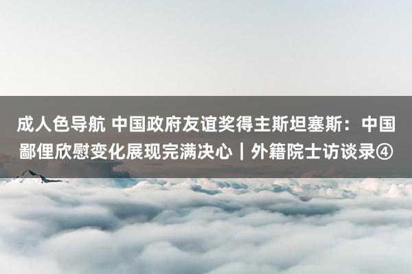 成人色导航 中国政府友谊奖得主斯坦塞斯：中国鄙俚欣慰变化展现完满决心｜外籍院士访谈录④