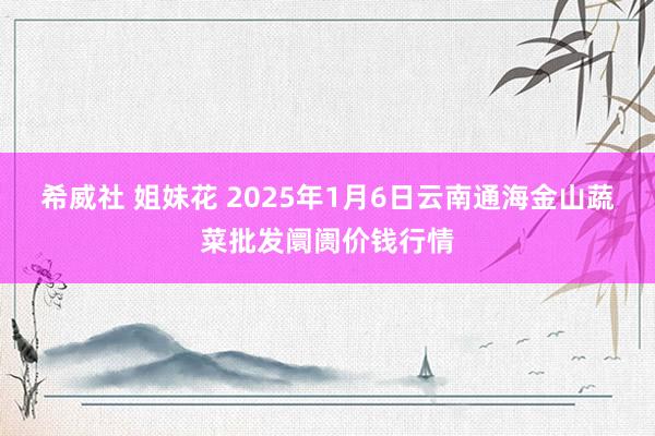 希威社 姐妹花 2025年1月6日云南通海金山蔬菜批发阛阓价钱行情