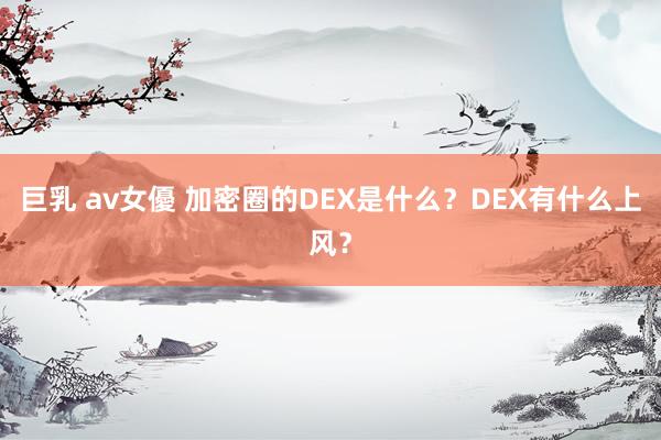 巨乳 av女優 加密圈的DEX是什么？DEX有什么上风？