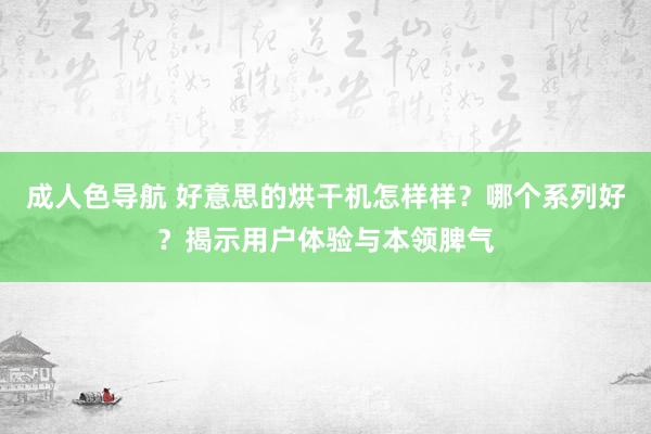 成人色导航 好意思的烘干机怎样样？哪个系列好？揭示用户体验与本领脾气