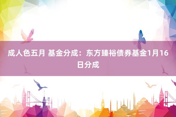 成人色五月 基金分成：东方臻裕债券基金1月16日分成