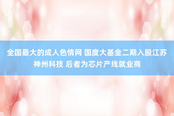 全国最大的成人色情网 国度大基金二期入股江苏神州科技 后者为芯片产线就业商