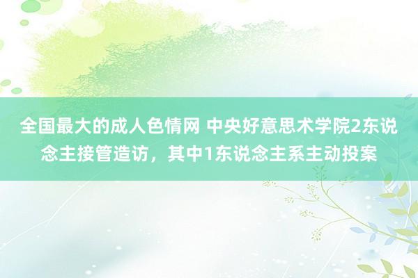 全国最大的成人色情网 中央好意思术学院2东说念主接管造访，其中1东说念主系主动投案